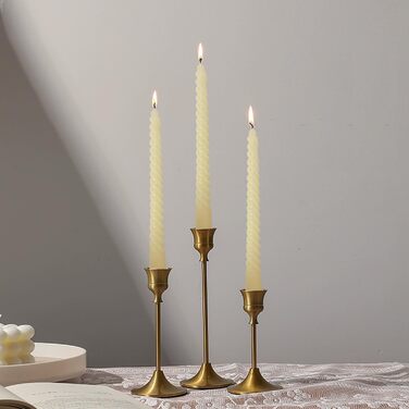 Набір з 4 конічних спіральних свічок 2,2 x 25 см, колір слонової кістки Love Topsics