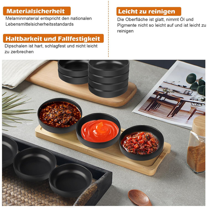 Універсальні миски для соусів 6 предметів чорний Generisch