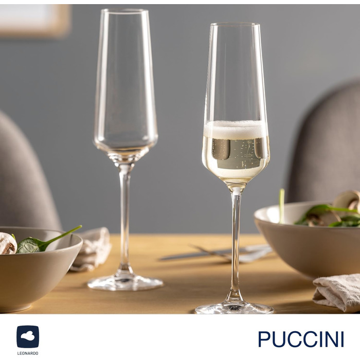 Келихи для рислінгу LEONARDO HOME PUCCINI (набір з 6 шт.) Келихи для вина, стійкі до подряпин (400 мл) Можна мити в посудомийній машині та довговічні Вічні келихи для білого вина Сучасний дизайн Келих для рислінгу Puccini 069540 6 келихів (келих для шампа