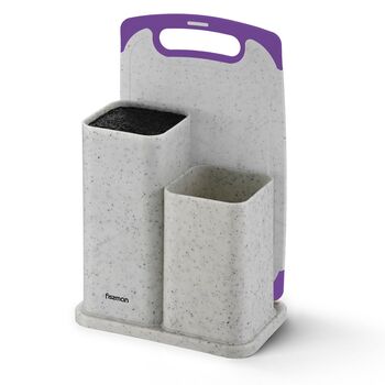 Підставка для зберігання ножів і інструментів Fissman 21,5x13x23 см з обробною дошкою (2870)