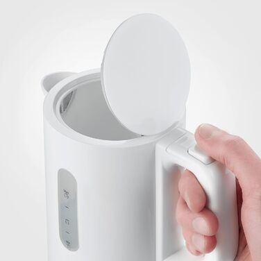 Набір дорожніх чайників SEVERIN, міні-дорожній чайник на 0,5 л, електричний чайник з 2 пластиковими чашками та 2 ложками, матова нержавіюча сталь/чорний, WK 3647 (білий)