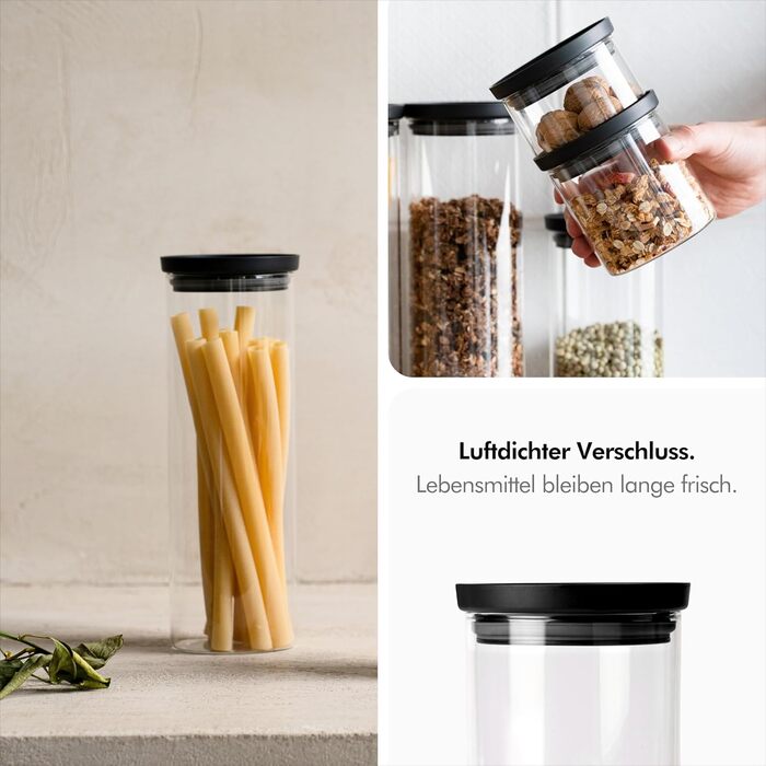 Ємності для зберігання продуктів 1800 мл з прозорими кришками, набір 2 предмети, KIVY