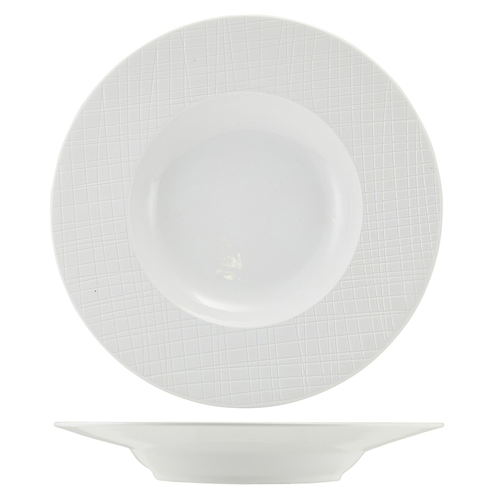 Тарілка для пасти 24 см, Incise Porcelain Lavara, GenWare