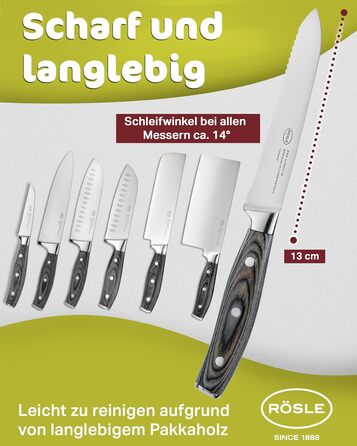 Ніж універсальний 13 см Wolfgrey Rosle