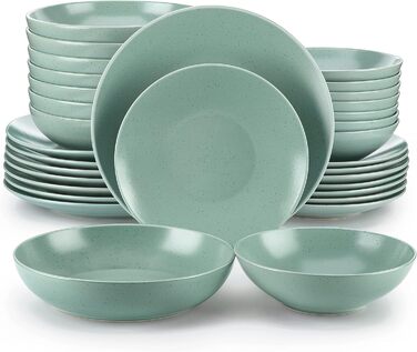 Столовий сервіз з керамограніту, комбінований сервіз vancasso з 32 предметів Карст з фаянсу, набір посуду вінтажного вигляду для 4-12 осіб (Sabine-tq, посуд на 8 осіб)