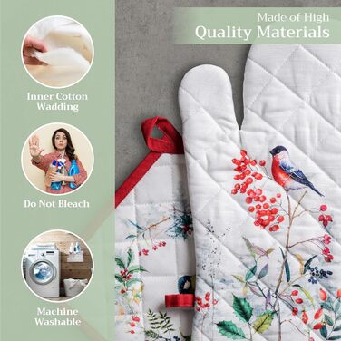 Рукавичка для духовки 19х33 см та прихватка для каструль 20х20 см, набір 2 предмети Maison d' Hermine