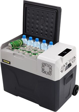 Автомобільний холодильник VEVOR 35L, компресорний холодильник, коробка-холодильник з нержавіючої сталі, ізольована коробка для свят, міні-холодильник, автомобільний холодильник з розеткою 35L (30L)