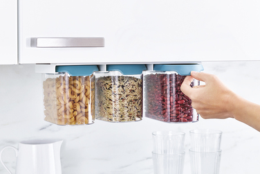 Набір підвісних контейнерів для зберігання, 3 предмета, 1,3 л, темний опал CupboardStore Joseph Joseph