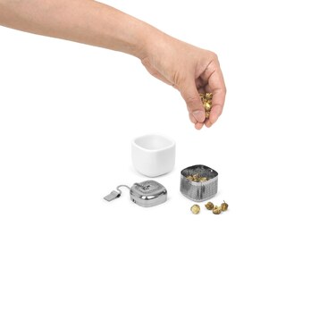 Ємність для заварювання з підставкою 5,5х4,5х5,5 см біла Cutea Umbra