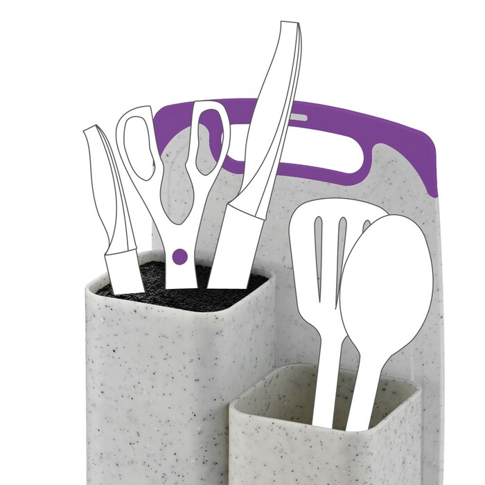 Підставка для зберігання ножів і інструментів Fissman 21,5x13x23 см з обробною дошкою (2870)