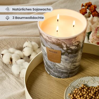 Ароматизована свічка M&SENSE велика Чорні ароматизовані свічки у склянці Ароматизована свічка з натурального соєвого воску Розслаблююча ароматерапія Подарунок для жінок та чоловіків, Різдво Час горіння 75 годин та 2 ґноти (евкаліпт-м&39ята, 990 г)