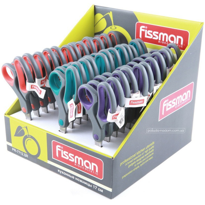 Кухонні ножиці Fissman 17 см в асортименті 36 шт. у промо-коробці ціна за шт (7712)
