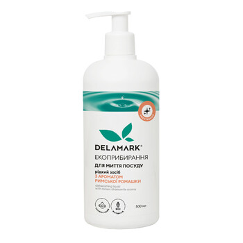 Засіб для миття посуду з ефірною олією римської ромашки 500 мл Delamark