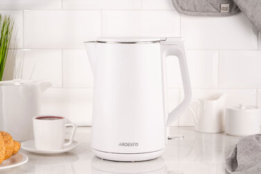 ARDESTO Електрочайник EKL-X50/1.5 л/2200 Вт/подвійні стінки/Strix контроль/білий