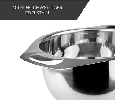 Кухонное сито HEYNNA из нержавеющей стали / капельное ситечко с ручками Ø 26 см, нержавеющая сталь подходит для посудомоечной машины / кухонное сито в качестве сита для макарон, сита для салатов, рисового сита / дуршлага нержавеющая сталь