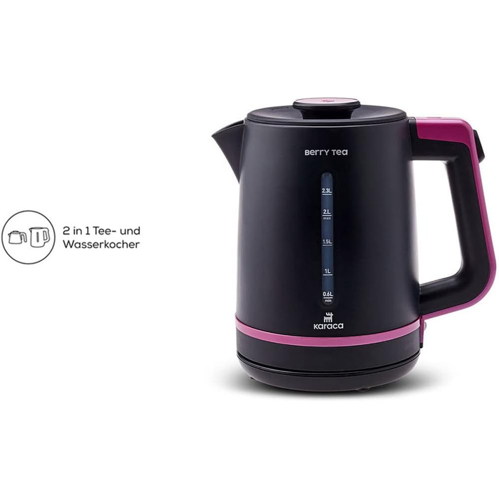 Вт зі сталевим чайником і чайником, чайник, чайник, турецький чайник, турецький традиційний чай (Tek Ebat, рожевий), 1700