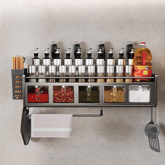 Настінний органайзер для кухонного приладдя 40 см сірий Dxcaicc