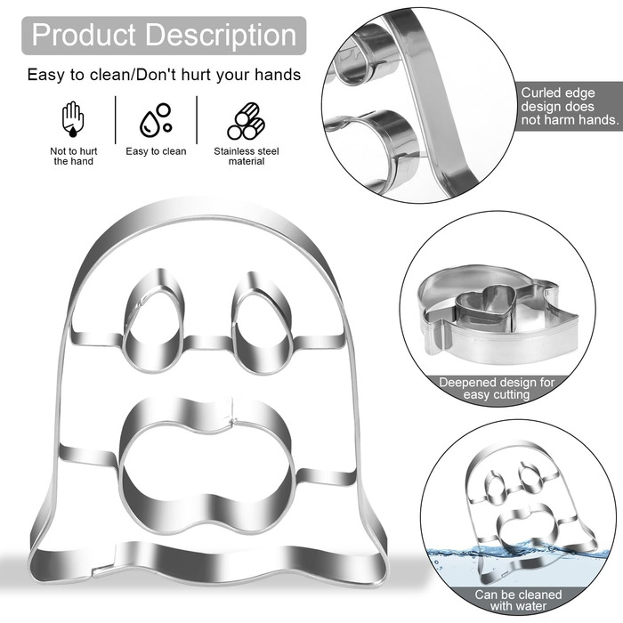 Різдвяні формочки для печива, набір формочок для печива гном Санта Клаус, формочка для печива з нержавіючої сталі у формі лося, формочка для печива з 4 головами лося, подарункові формочки для печива для випікання помадних тортів (барвиста тема A1)