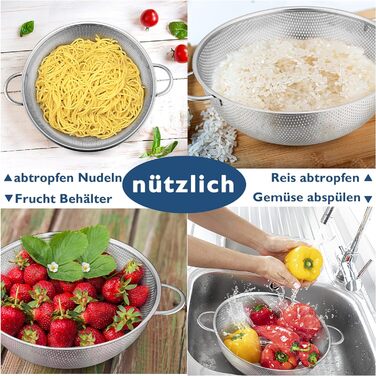 Набор сит из нержавеющей стали с ручками 16 см/22 см/28 см Herogo