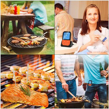 Термометр для м'яса, магнітний з таймером РК-дисплей 2 зонда MixcMax