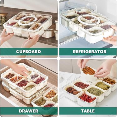 Сервірувальна тарілка для снеків з 8 відділеннями Kepuarm