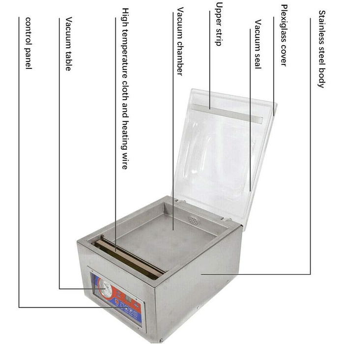 Вакуумный упаковочный аппарат из нержавеющей стали 120 Вт SHIOUCY
