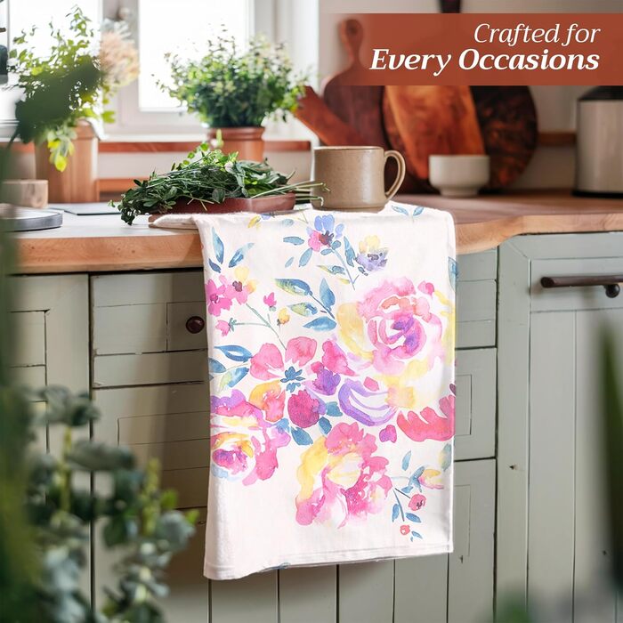 Набір із 3 багатоцільових кухонних рушників Maison d&39 Hermine Rural Christmas, 100 бавовна Барні рушники День подяки/Різдво (50 см x 70 см) (Рожевий сад)