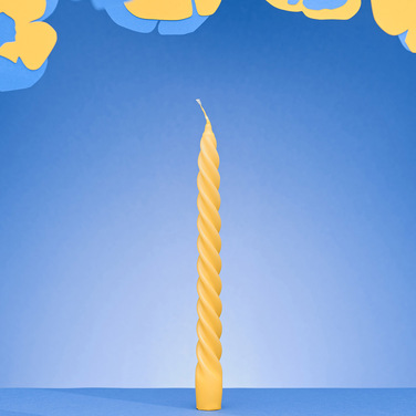 Набір кручених свічок Bougies La Française, жовті, 25,5 х 2,2 см, 54 г, 6 шт.