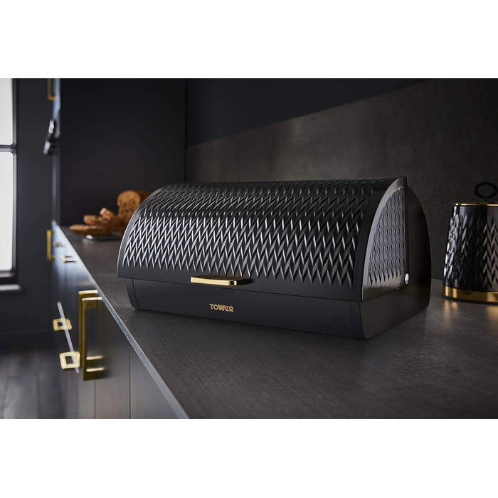 Хлібниця з нержавіюча сталь чорна 28,3 х 39 х 18,5 см TOWER