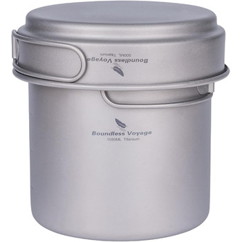 Титанові каструлі зі складною ручкою для кемпінгу iBasingo