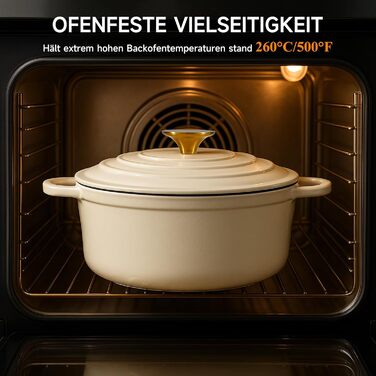 Чавунна форма для запікання емальована з кришкою 24 см,  включаючи 1 пару силіконових рукавичок Nilpferd