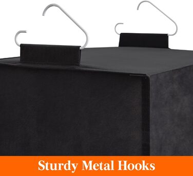 Підвісна полиця Lifewit з 2 предметів, органайзер для шафи, шафа-купе з підвісною системою, тканинне підвісне сховище, органайзер для шафи, складний і компактний з металевими гачками, 5 відділень, (чорний, 5 відділень x 2)