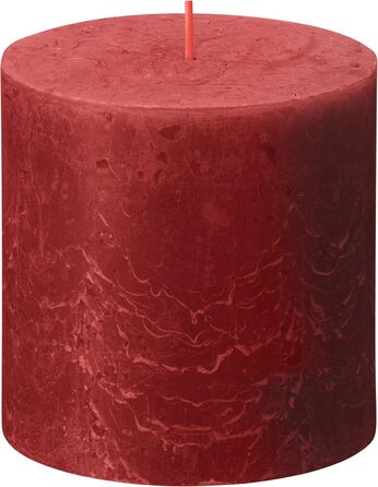 Свічка Bolsius Rustic Pillar XXL - 3 шт. и - 10 x 10 см - Декоративні побутові свічки - Час горіння 62 години - Без запаху - Містить натуральний рослинний віск - Без пальмової олії (червона)