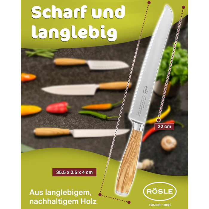 Ніж для хліба 22 см Artesano Rosle