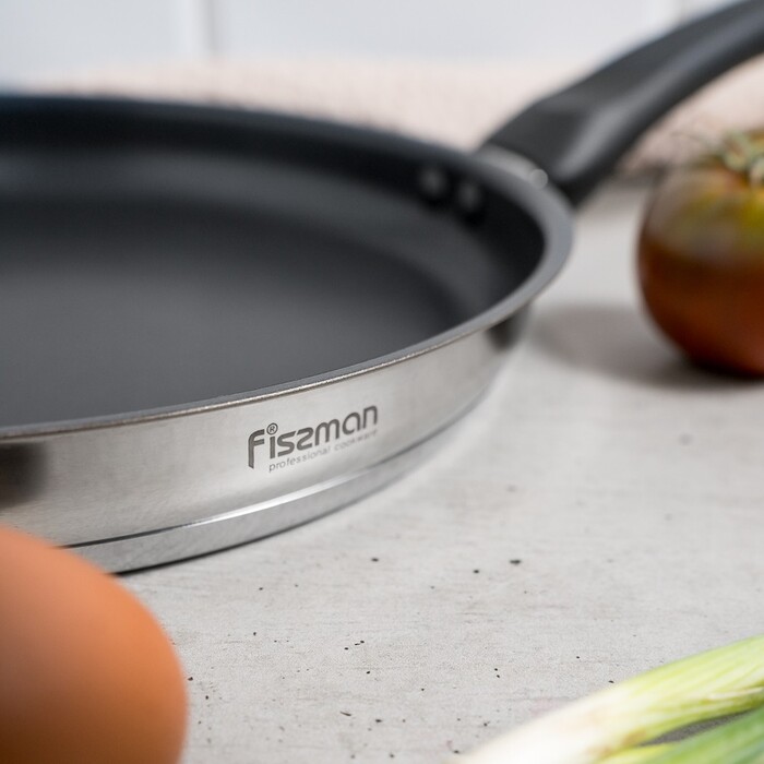 Сковорідка для млинців Fissman 24 см TRICIA з антипригарним покриттям нержавіюча сталь (5536)