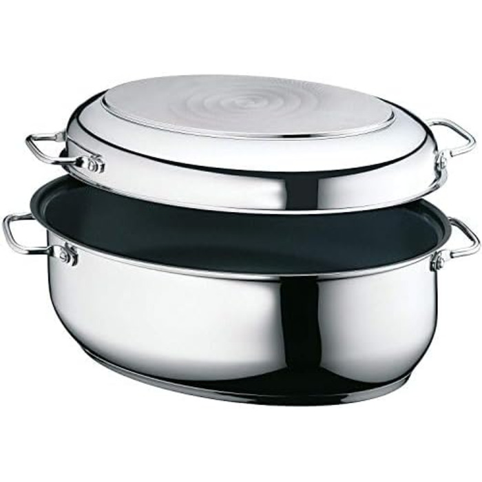 Жаровня 8,5 л з кришкою, дротяною вставкою та термометром для м'яса WMF