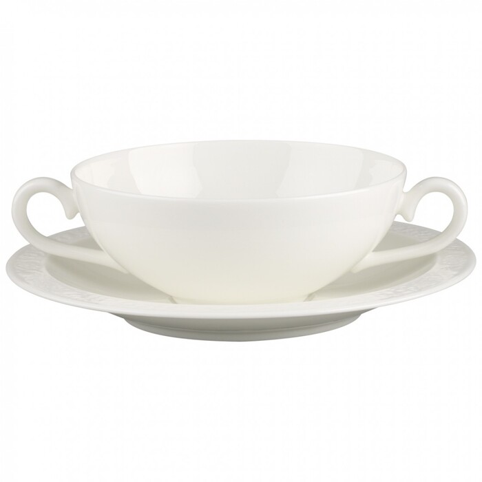 Піала для супу / бульйону з блюдцем 0,40 л White Pearl Villeroy & Boch