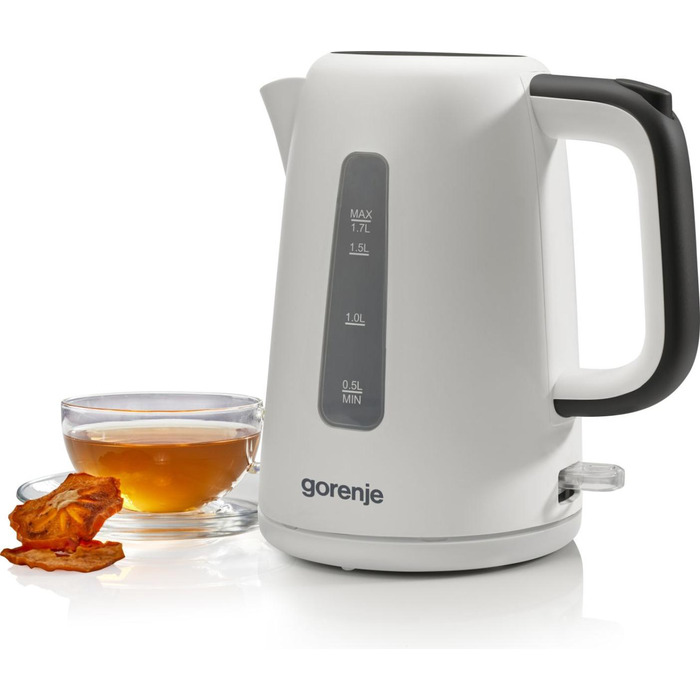 Gorenje Электрочайник 1.7л, Strix контроль, пластик, белый