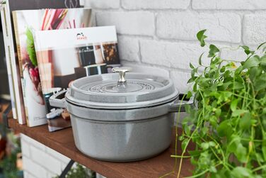 Кокот круглый 24 см, серый графит Staub