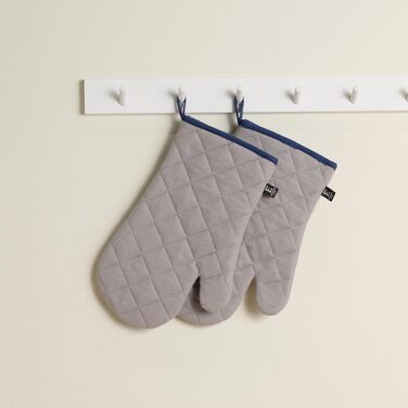Рукавички для духовки 19 x 30 см, набір 2 предмети, сірий Basic ESSEX