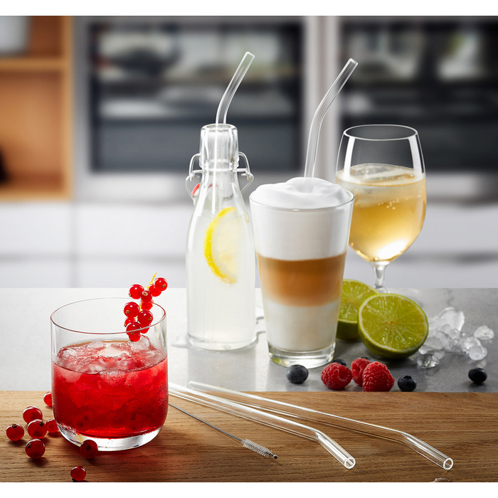 Набор трубочек для коктейля 23 см, прозрачные, 4 предмета Future Gefu