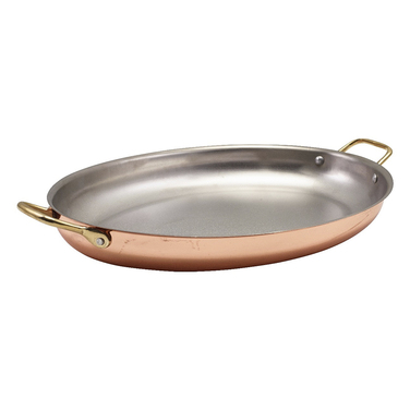 Сковорода для подачи 37.5*26 см, овальная, медное покрытие, GenWare
