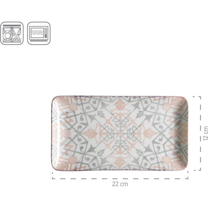 Набір тарілок для закусок 16 предметів Рожевий/Сірий MÄSER