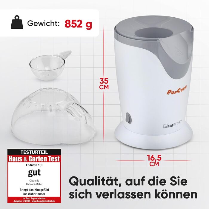 Машина для попкорну 1200 Вт, біло-сірий PM 3635 Clatronic