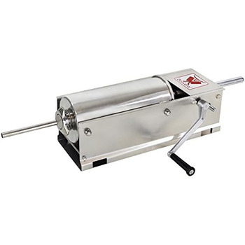 Промислова машина для наповнення ковбас Beeketal &39BTH07&39 з нержавіючої сталі (об&39єм 7 л/горизонтальна конструкція), професійна машина для наповнення ковбас з 2-швидкісним повністю металевим механізмом і рукояткою, включаючи 5 насадок для напов