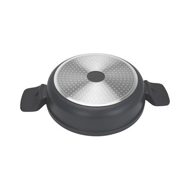 Сотейник Fissman 28x8 см/4,3 л TITANIUM PRO со стеклянной крышкой литой алюминий с антипригарным покрытием (14586)