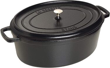 Чавунна жаровня/кокот STAUB, овальна 6,7 л, (31 см, чорна)