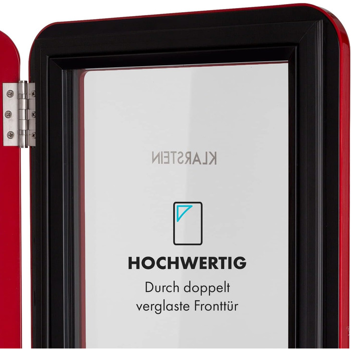 Міні-холодильник зі скляними дверцятами 70 л червоний Klarstein