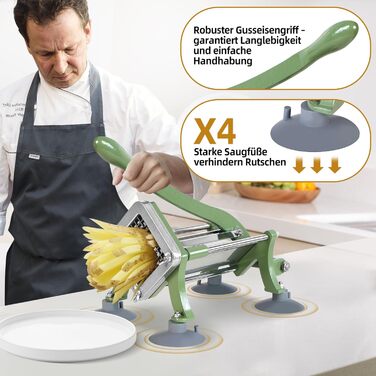 Апарат для нарізки картоплі фрі з 4 змінними лезами EasyVibe