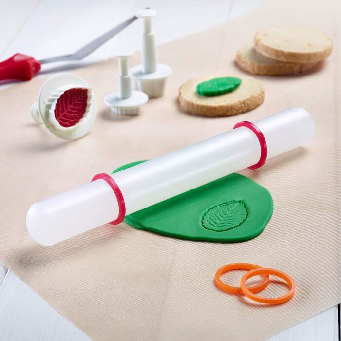 С 4 распорными кольцами, по 1 кольцу 10 мм, 6 мм, 3 мм, 2 мм, со шкалой, нержавеющая сталь/пластик, серебристый/белый/голубой/светло-зеленый/оранжевый/красный, 30452260 (выкатной стержень)